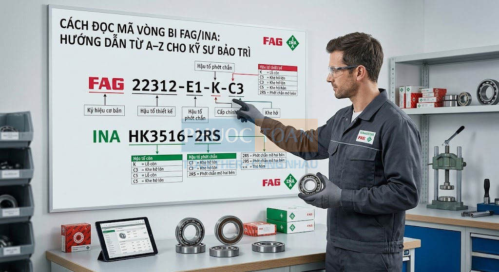 Cách Đọc Mã Vòng Bi FAG/INA Từ A–Z Cho Kỹ Sư Bảo Trì
