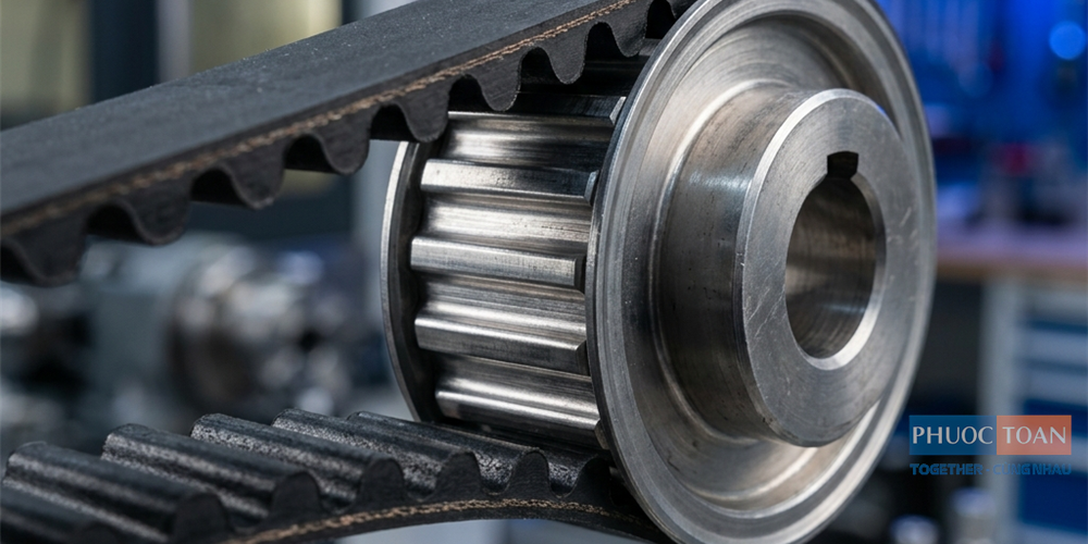 Cận cảnh răng của dây curoa timing belt đồng bộ